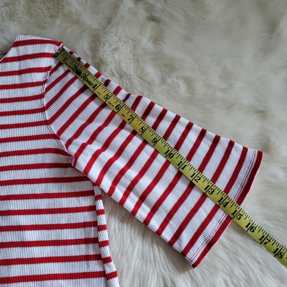 Free People Top Cannes Tee Red White Stripe Size S NWT - Picture 15 of 15